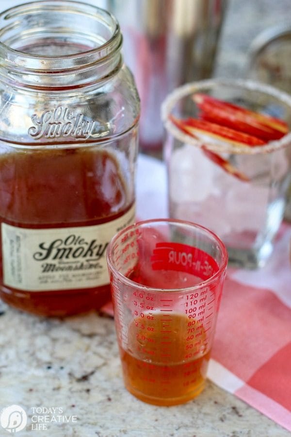 Apple Pie Moonshine Spice Cider Cocktail | This seasonal holiday cocktail is the perfect drink for your holiday parties! Grab the recipe by clicking on the photo. TodaysCreativeLIfe.com