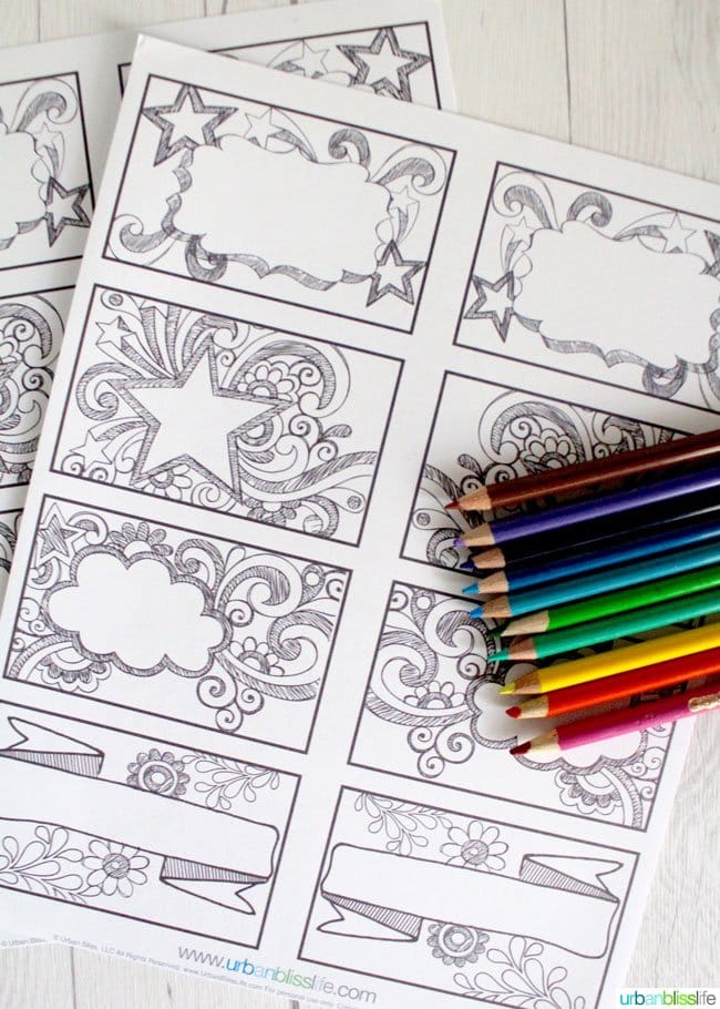 Printable Kids' Coloring Labels Today's Creative Life