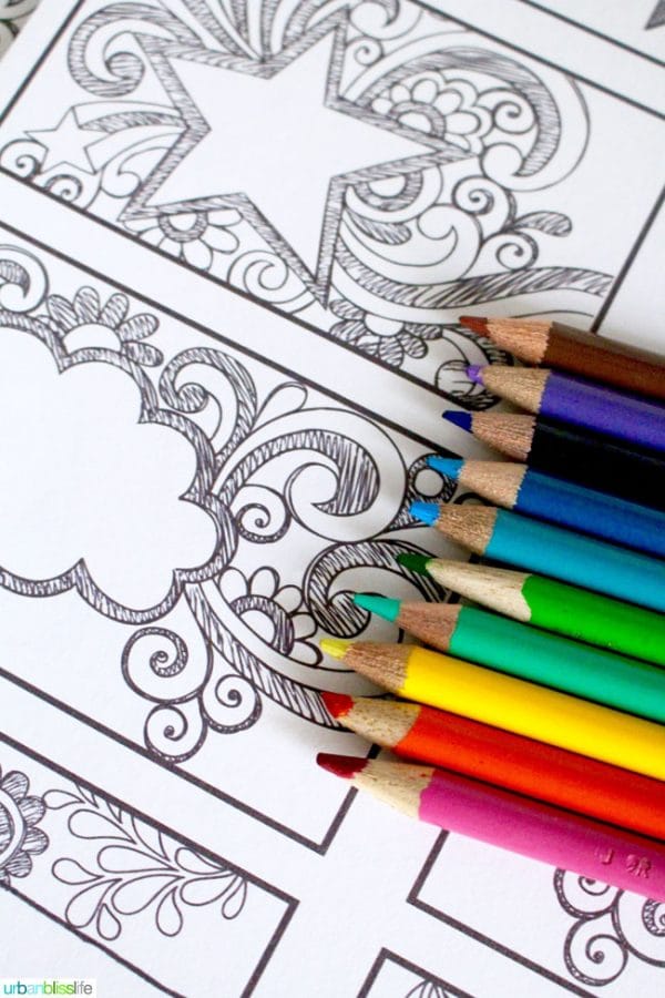 Printable Kids' Coloring Labels by UrbanBlissLife for Today's Creative Life. Free printable coloring pages full of fun labels! Click the photo for your free download. 