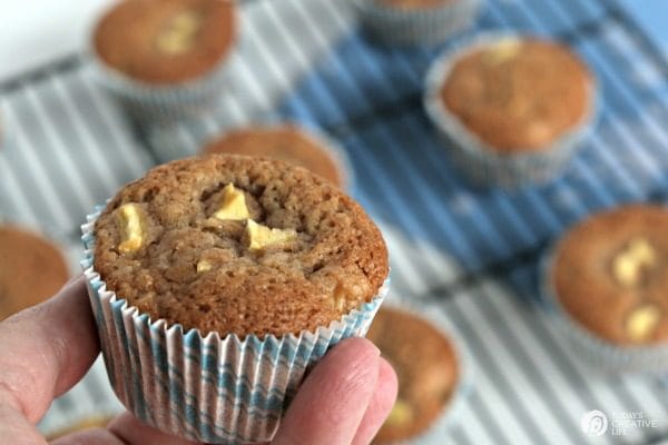 Apple Muffins | Whip up a batch of these Cinnamon Spice Apple Muffins for breakfast or a snack! Easy to make. Freeze the extras. Click the photo for the recipe. TodaysCreativeLife.com