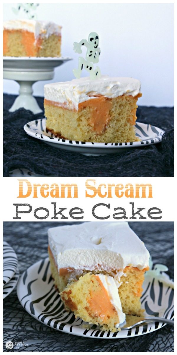 Dream Scream Poke Cake with TruMoo DreamScream Orange Milk. Find the recipe on Today's Creative Life. Just click the photo. 