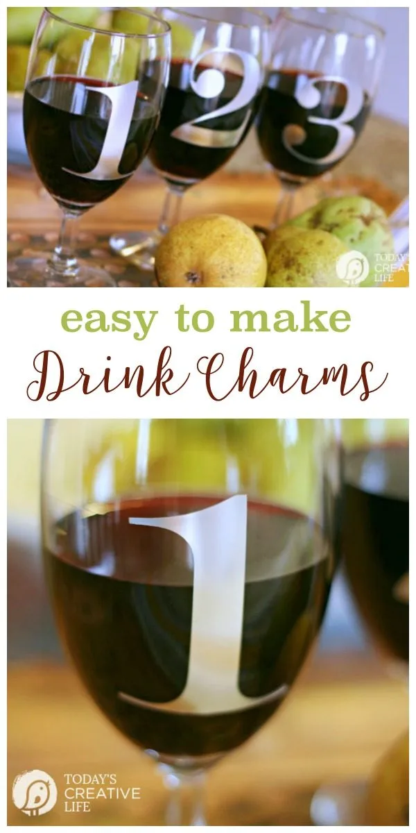 Diy Drink and Wine Charms \ Make your own wine glass charms using your Cricut Explore. Easy DIY Craft. Click the photo for more. Today's Creative Life