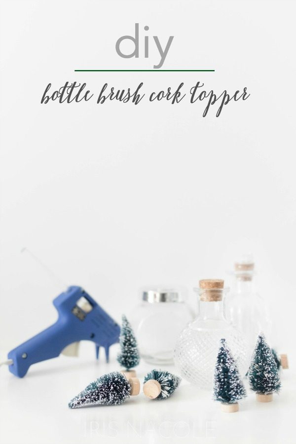 DIY Bottle Brush Cork Topper | Bottle Brush Crafts for Christmas. Make this bottle topper for jars and bottles. See the tutorial on TodaysCreativeLife.com