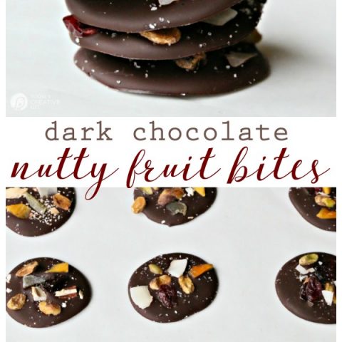Dark Chocolate Nutty Fruit Bites | Healthy treats full of antioxidants. Easy to make. Click the photo for the tutorial. TodaysCreativeLife.com