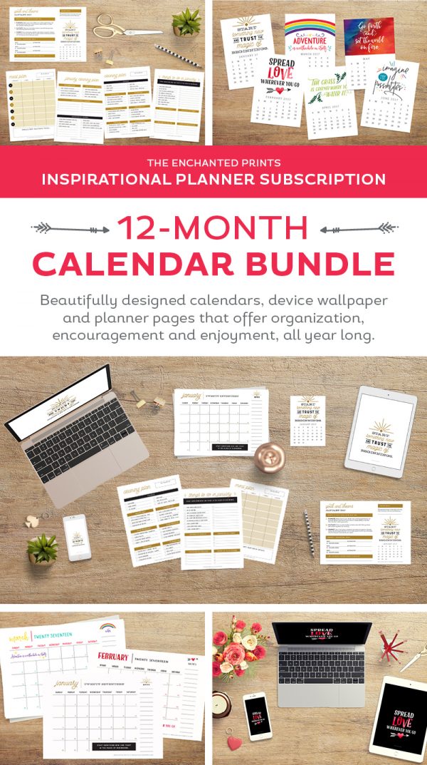 Organized for the Year 12 month Calendar Bundle from Elegance and Enchantment | Free download wallpapers on TodaysCreativeLife.com