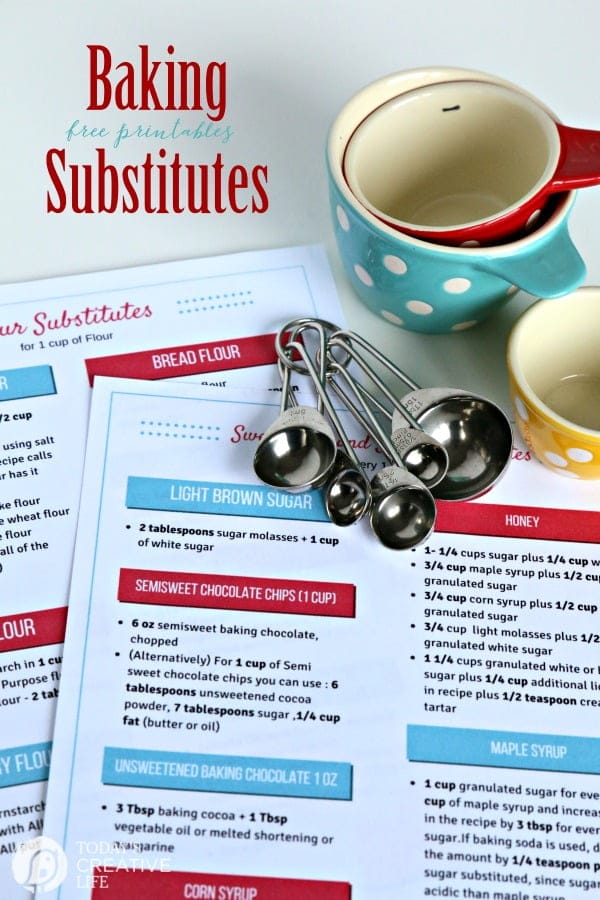 Free Printable Baking Substitutes Today's Creative Life
