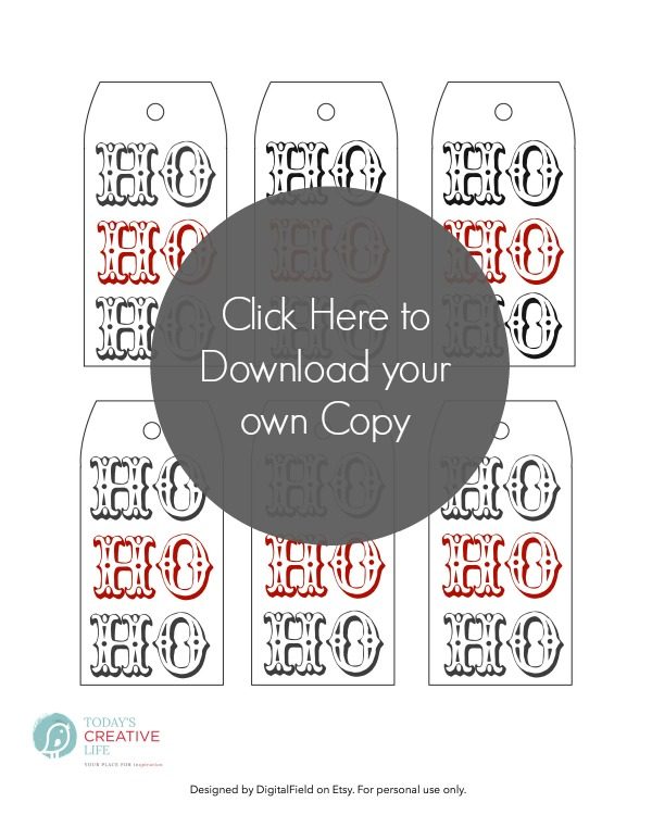 HO HO HO Holiday Gift Tags | Free Printable Christmas holiday gift tags for easy and creative wrapping ideas for you from Today's Creative Life. 