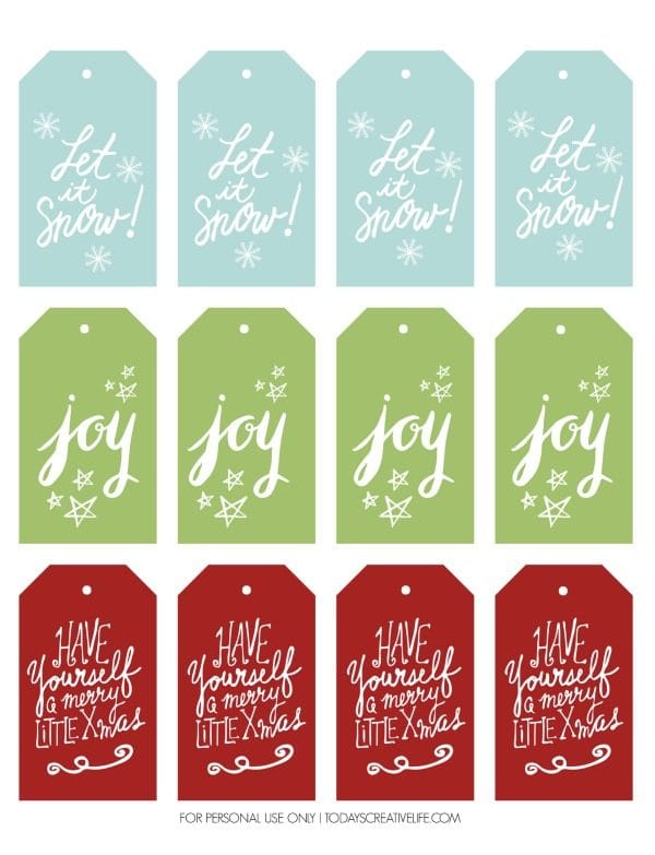 Free Holiday Gift Tags - Today's Creative Life