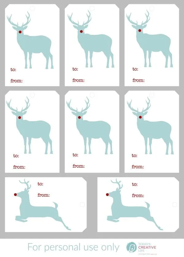 Free Christmas Tags | Free Printable Holiday Gift Tags. Plaid deer, silhouette deer and more! Get yours on TodaysCreativeLife.com 