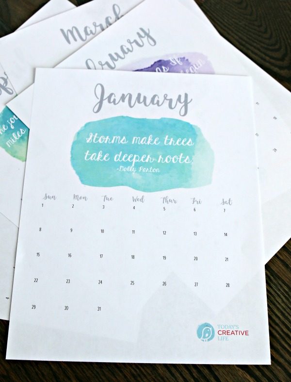 January 2017 Free Printable Calendar | Download your free monthly printable calendar. Today's Creative Life
