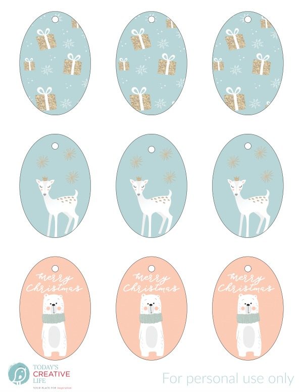 Free Holiday Gift Tags | Free Printable holiday tags for easy gift wrapping. I've got SO many free printable gift tags! Choose your style! TodaysCreativeLife.com