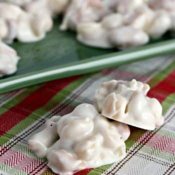 White chocolate crockpot candy nut clusters