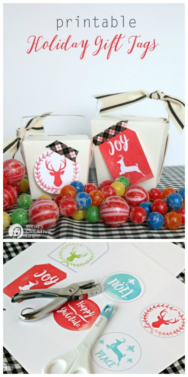 Free Printable Holiday Gift Tags | Beautiful watercolor Christmas gift tags | click the photo to download your own. TodaysCreativeLife.com