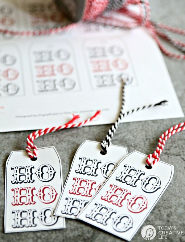 HO HO HO Holiday Gift Tags | Free Printable Christmas holiday gift tags for easy and creative wrapping ideas for you from Today's Creative Life. 