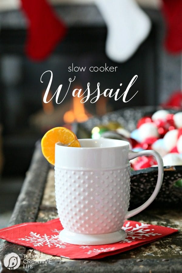 Slow Cooker Wassail Recipe | Looking for a Christmas recipe for a hot drink to serve a crowd? This easy holiday beverage can be spiked or not! See more on TodaysCreativeLife.com