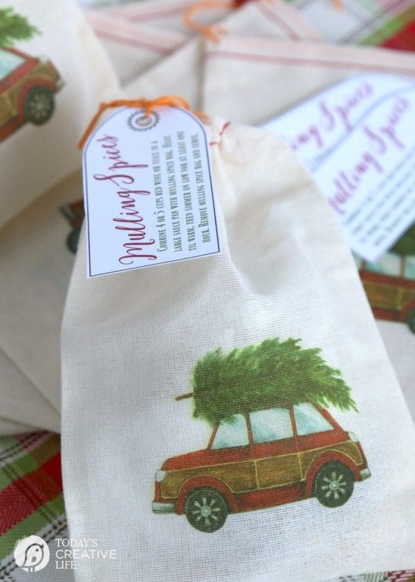 DIY Christmas Gifts | Quick and easy holiday gift ideas with iron on transfer paper. I'm a sucker for this red car with a Christmas tree digital image. Grab your free download at Today's Creative Life.