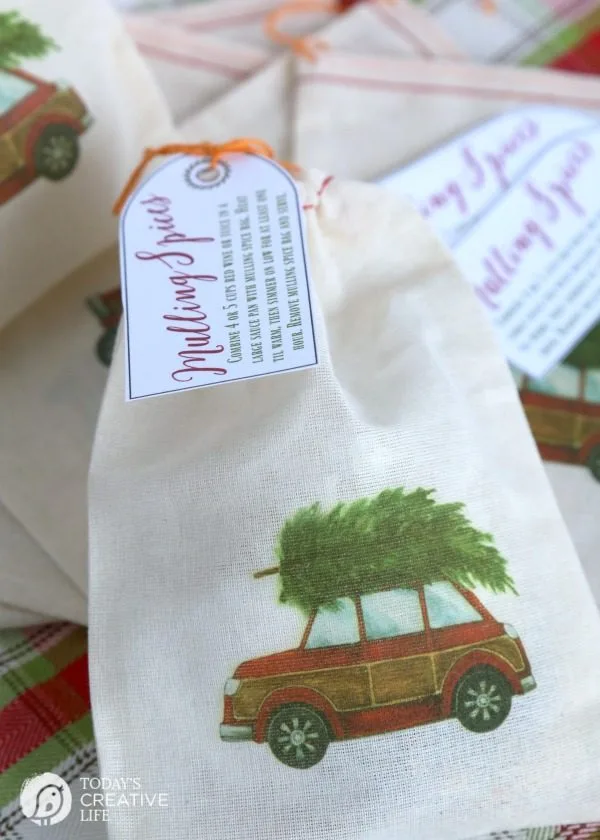 DIY Christmas Gifts | Quick and easy holiday gift ideas with iron on transfer paper. I'm a sucker for this red car with a Christmas tree digital image. Grab your free download at Today's Creative Life.