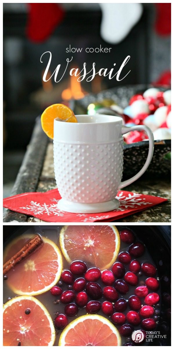 Slow Cooker Wassail Recipe | Looking for a Christmas recipe for a hot drink to serve a crowd? This easy holiday beverage can be spiked or not! See more on TodaysCreativeLife.com