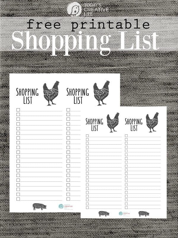 Printable Shopping List TodaysCreativeLife