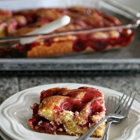 Cherry Marble Cake | Cake Mix Marble sheet cake is easy and delicious. TodaysCreativeLife.com