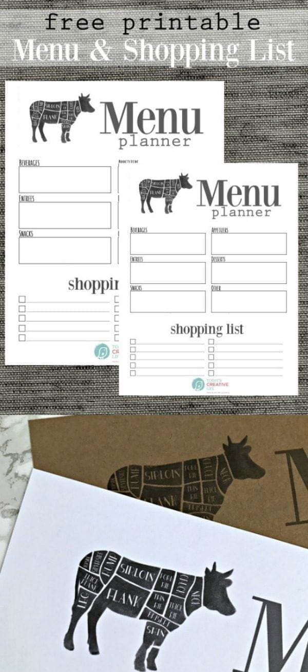 Free Printable Menu Planner | Planning your weekly meals just got easier! Download your free copy of this Modern Farmhouse menu planner.