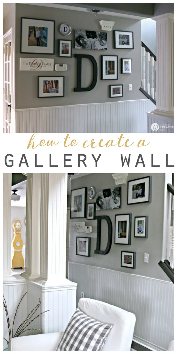 titled photo showing how to create a gallery wall