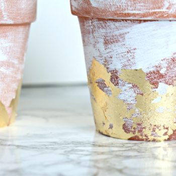 DIY Distressed Gold Leaf Terracotta Pots