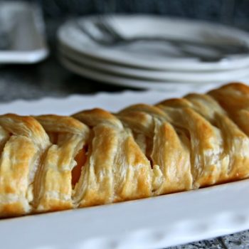 Puff Pastry Braid filled with fresh peaches