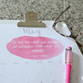 2017 Free Printable May Calendar | Print your own monthly calendar for May 2017. Inspirational Quotes | TodaysCreativeLife.com