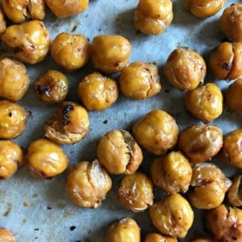 Roasted Chickpeas | Healthy, High Protein snacks. Make this crunchy snack spicy, sweet, savory or plain. Easy to make. Click the photo for the recipe. TodaysCreativeLife.com