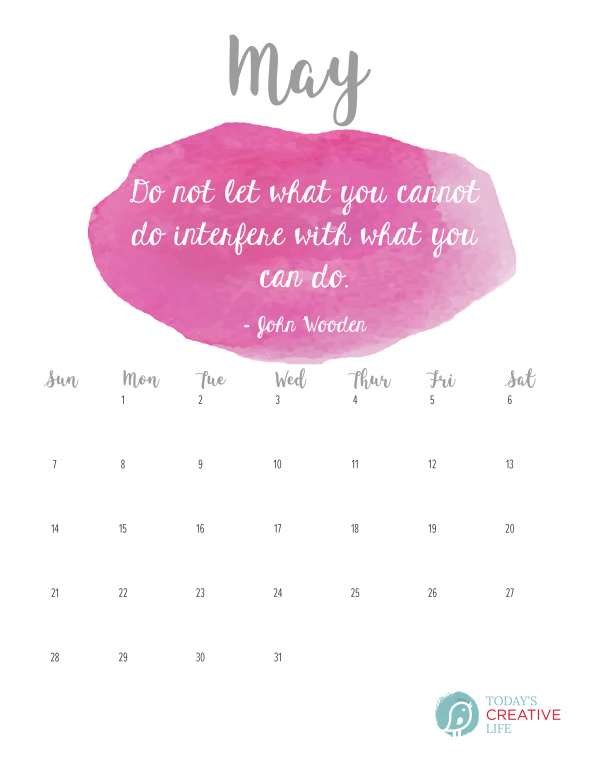 2017 Calendar | May | TodaysCreativeLife.com