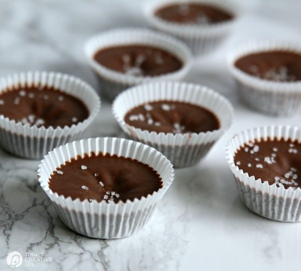 Coconut Oil Chocolate Peanut Butter Bites | Easy to make. Clean Eating. TodaysCreativeLife.com