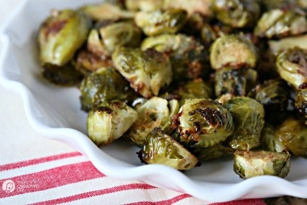 Roasted Brussel Sprouts with Parmesan and Balsamic Recipe | topped with a balsamic glaze gives this recipe that delicious taste. Great for holiday or every day side dish. Click the photo for the recipe. TodaysCreativeLife.com 