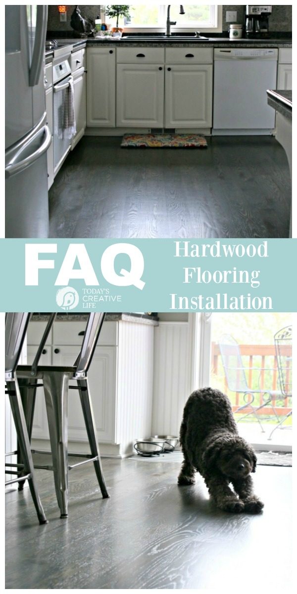 Hardwood Flooring Installation FAQ | What you need to know before refinishing or installing Hardwood Flooring. Find out the difference between waterborne and oil based. Non-toxic flooring. TodaysCreativeLife.com