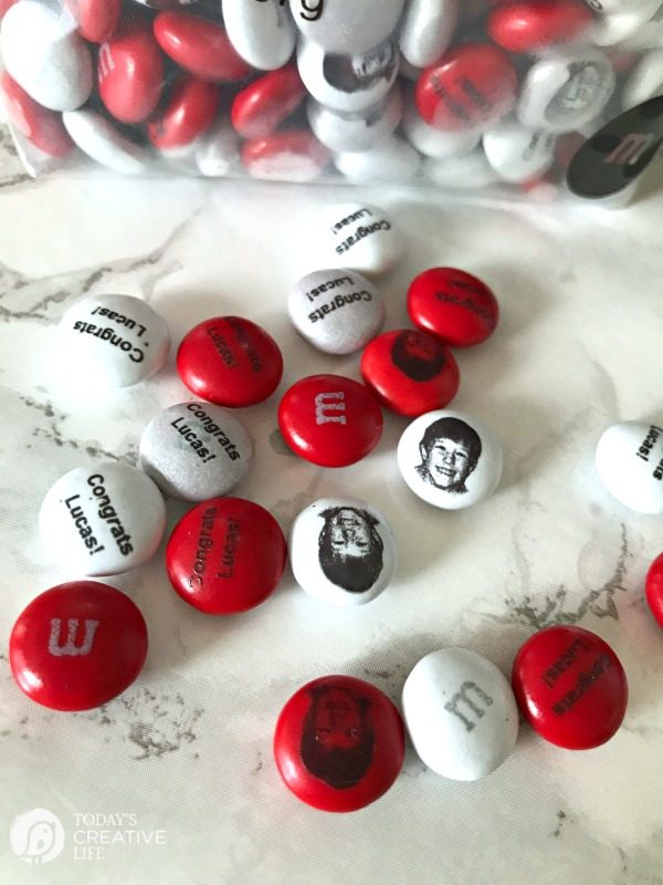 Personalized M&Ms for a graduation party