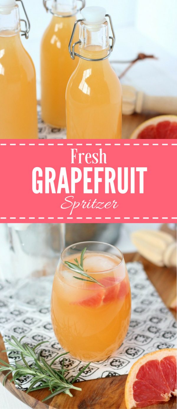 Fresh Grapefruit Spritzer Cocktail Recipe | Refreshing, Summer cocktail made with Rum or Vodka and your favorite sparkling water. Satori Design Living for TodaysCreativeLife.com
