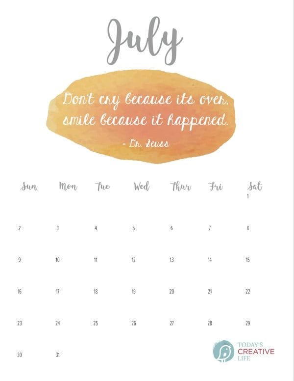 july 2017 printable calendar todays creative life