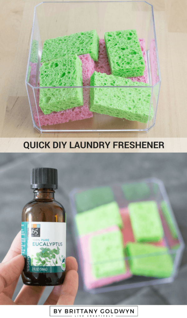 DIY Dryer Sheets| Homemade Reusable Non-Toxic Essential Oil Natural Dryer Sheets. Sponge Dryer Sheets | By Brittany Goldwyn for TodaysCreativeLife.com