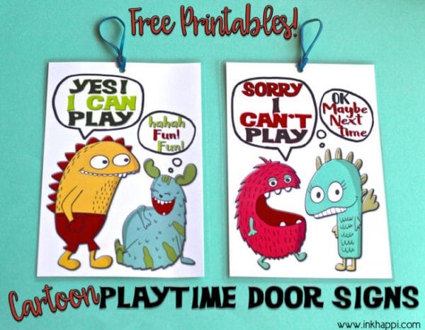 Printable Playtime Door Signs | Free Printables | Parenting Printables | We can Play Printable | inkhappi.com for TodaysCreativelife.com