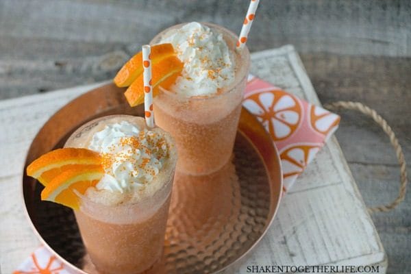 Creamsicle Float Recipe | This float made with Orange Sherbet, Cream Soda and Whipped Cream tastes like summer! Frozen slushy drinks. Easy to make. Shaken Together for TodaysCreativeLife.com