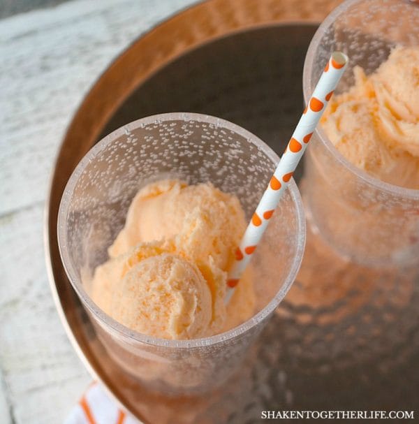 Creamsicle Float Recipe | This float made with Orange Sherbet, Cream Soda and Whipped Cream tastes like summer! Frozen slushy drinks. Easy to make. Shaken Together for TodaysCreativeLife.com