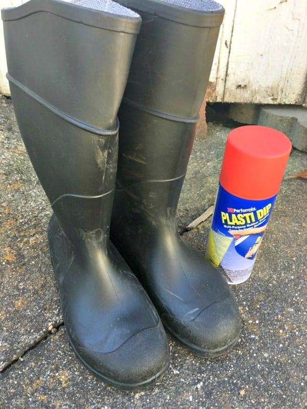 paint that sticks to rubber boots