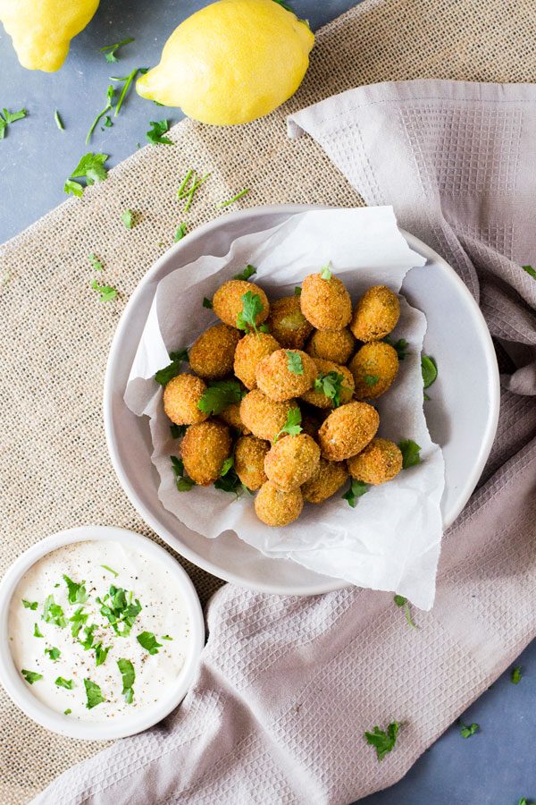 Fried Sausage Stuffed Olives | Finger Foods | Appetizer Recipes | Party Appetizer | Authentic Italian Recipes from The Rustic Kitchen for TodaysCreativeLife.com