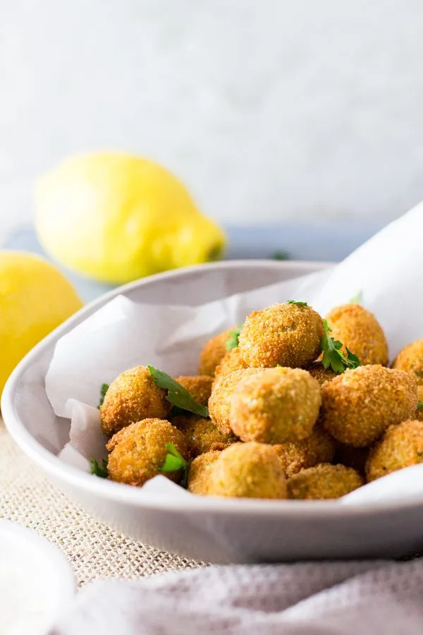 Fried Sausage Stuffed Olives | Finger Foods | Appetizer Recipes | Party Appetizer | Authentic Italian Recipes from The Rustic Kitchen for TodaysCreativeLife.com