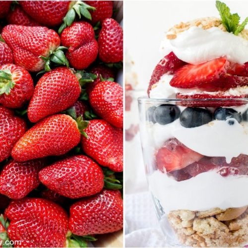 photo collage of 4th of July desserts