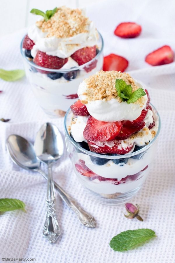 fresh fruit parfaits made with summer berries