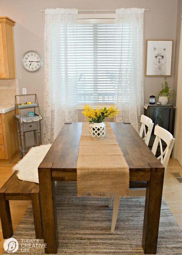 Breakfast Nook Makeover | Kitchen nook ideas for simple and stylish decorating on a budget. Farmhouse style from Better Homes and Gardens. 