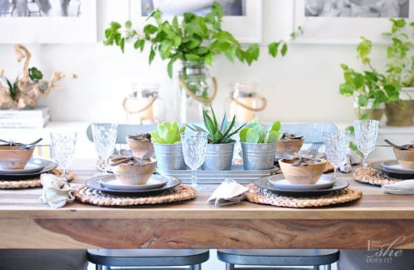 Dining room refresh by I don't know how she does it. 