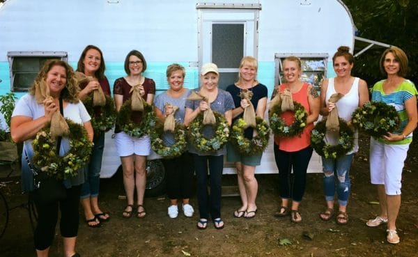 Succulent Wreath Class at El & Em Cottage. 