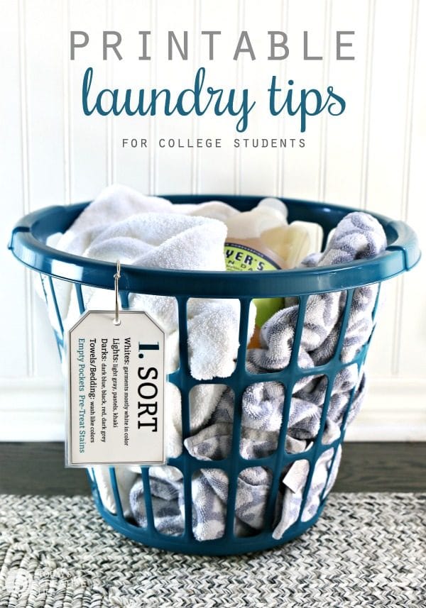 Printable Laundry Tips for College Students | Laundry 101 | Easy laminated laundry note cards | How to do laundry | Laundry tips | Free printable | Find it on TodaysCreativeLife.com #LaundryTips #FreePrintable